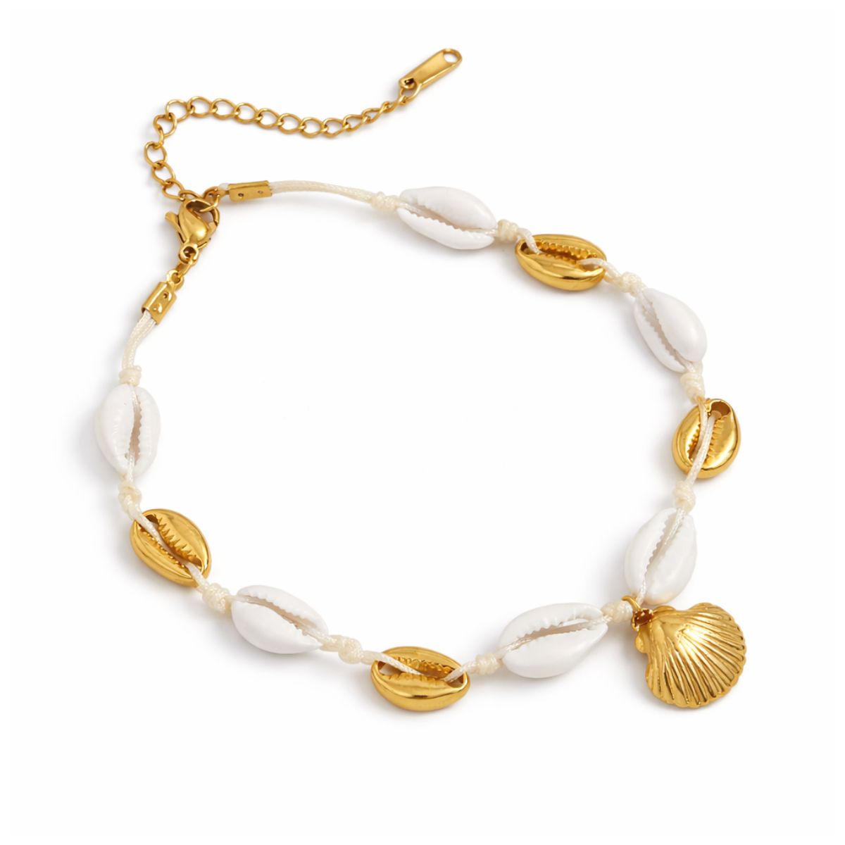 MIXED SHELL CHAIN ANKLET