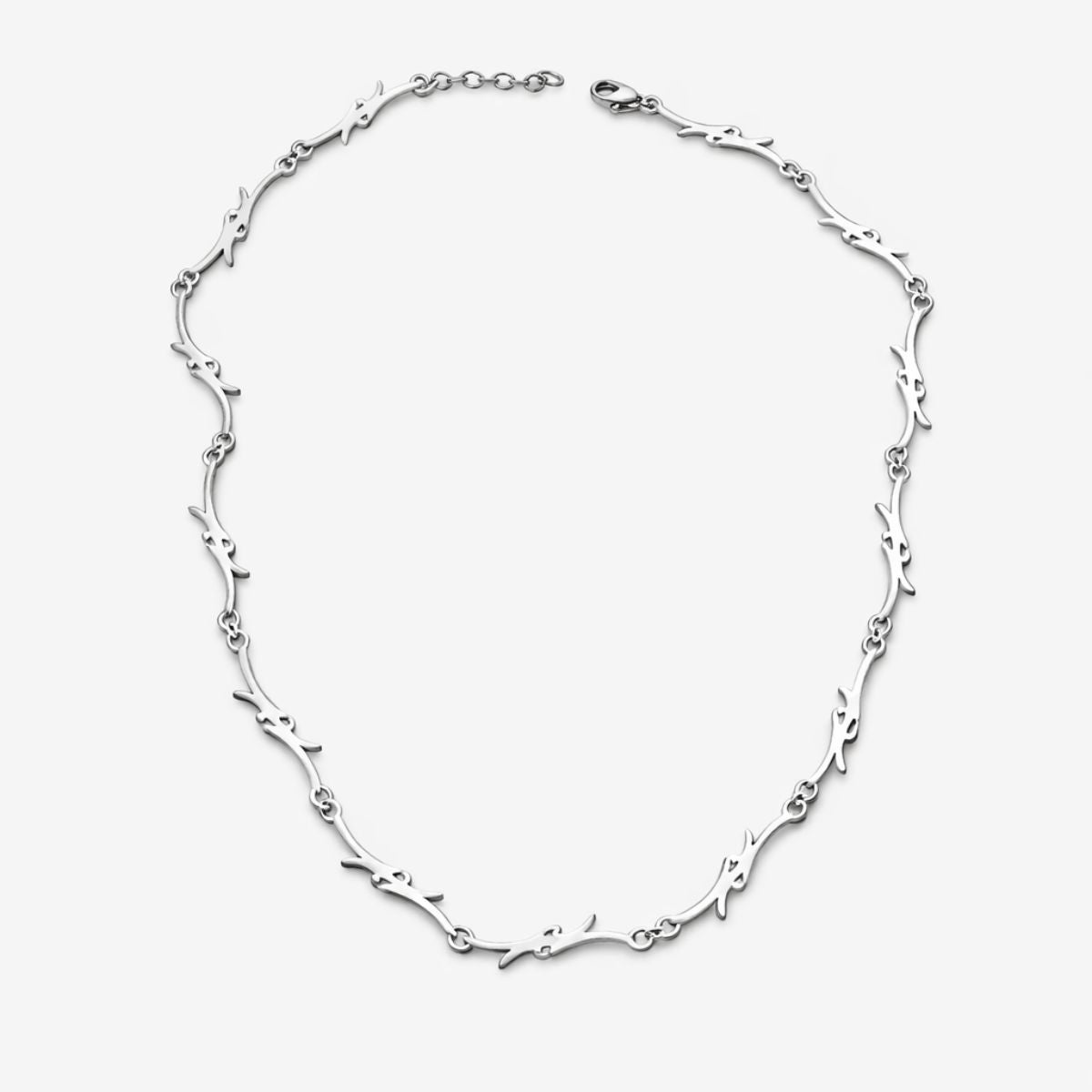 Silver Barbed Wire Necklace