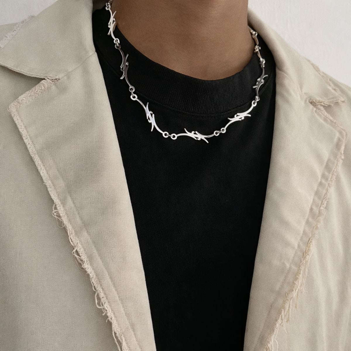 Silver Barbed Wire Necklace