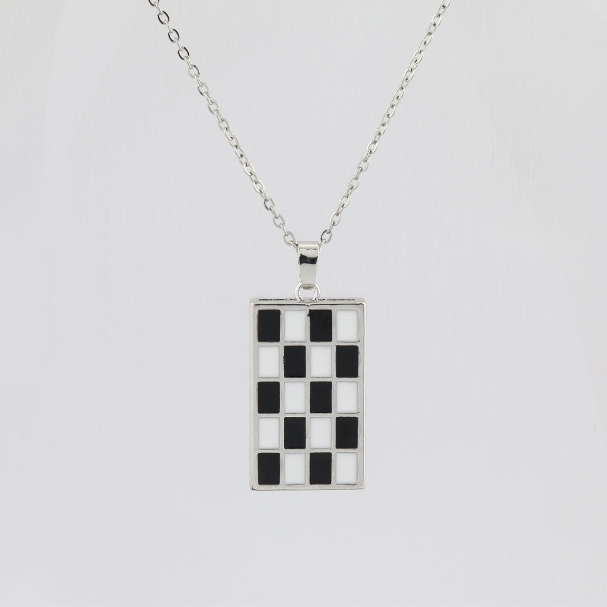 Bay Enamel Checker Necklace