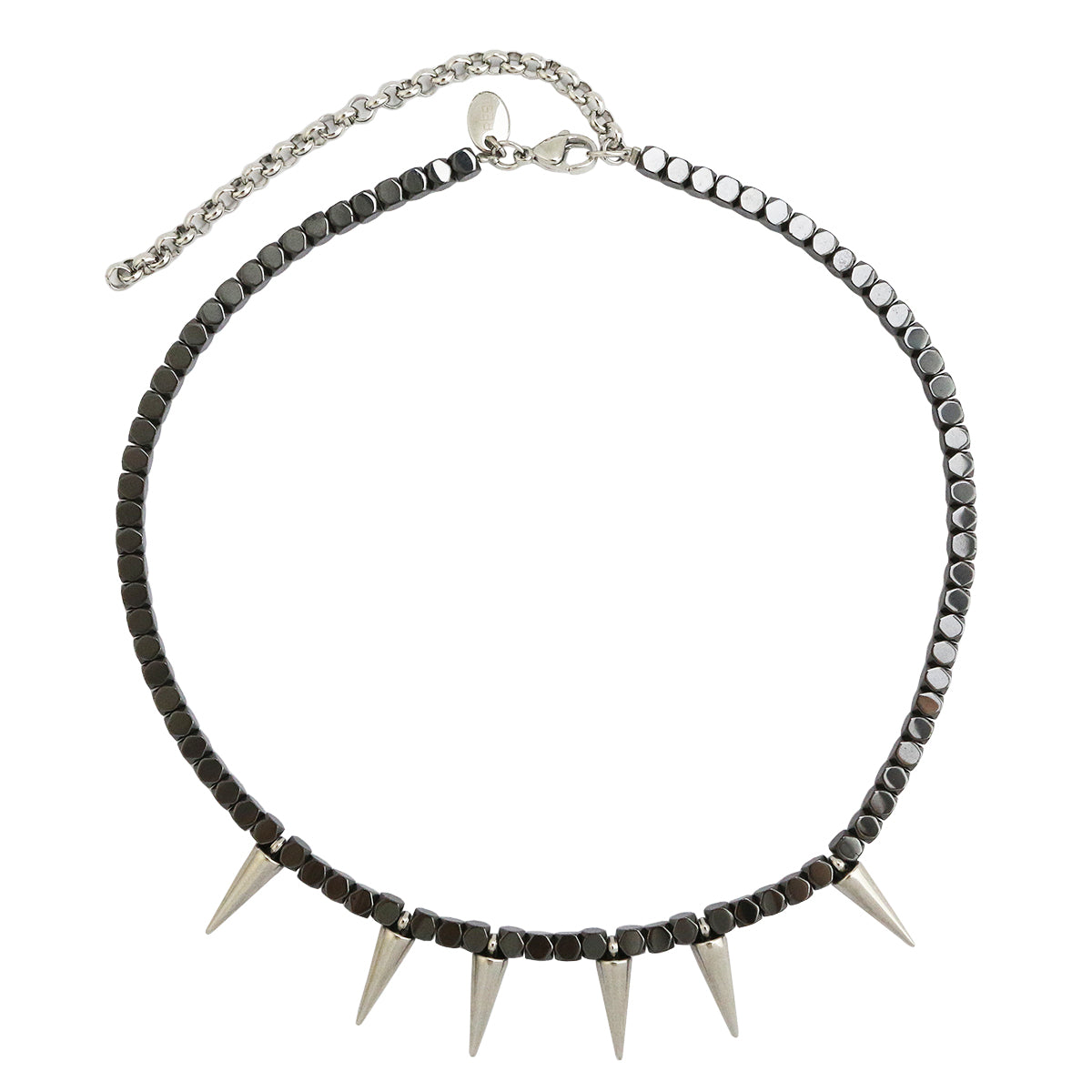 Glass or Stainless Steel Beaded Necklace with Spikes