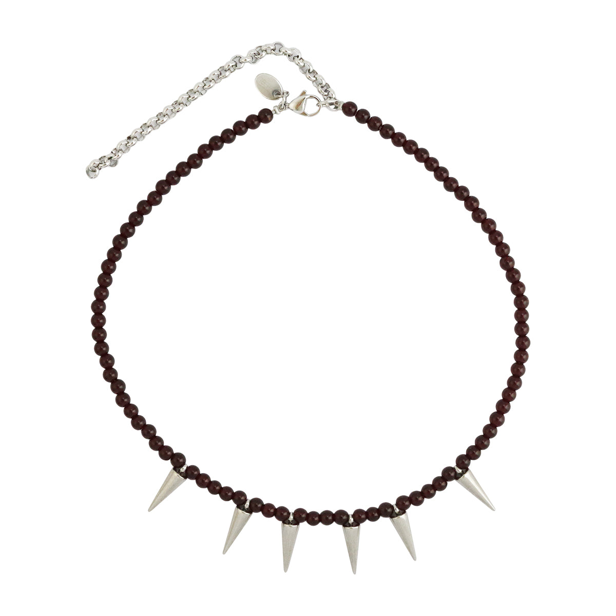 Glass or Stainless Steel Beaded Necklace with Spikes