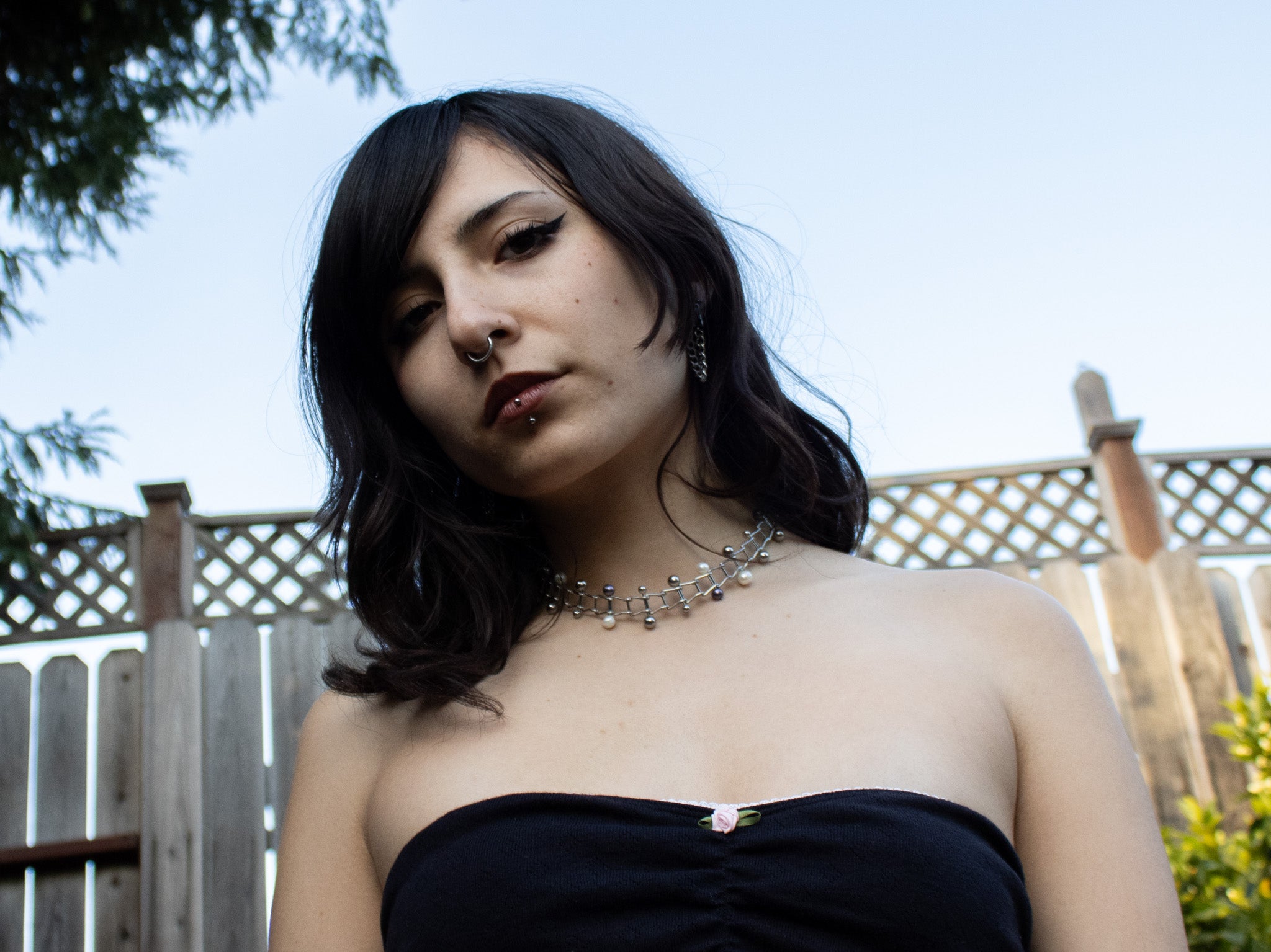 Stainless Steel and Mixed Pearl Necklace