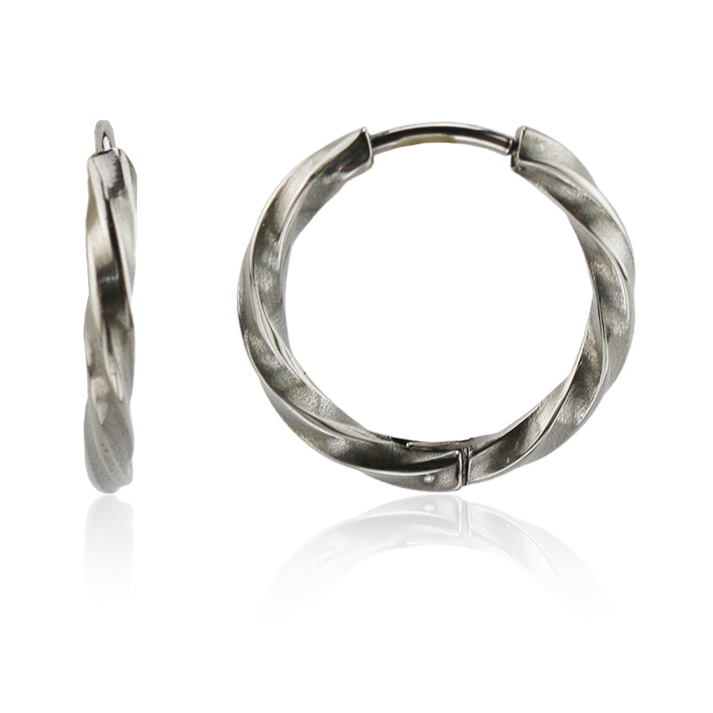 Twisted Hoop Stainless Steel Earrings