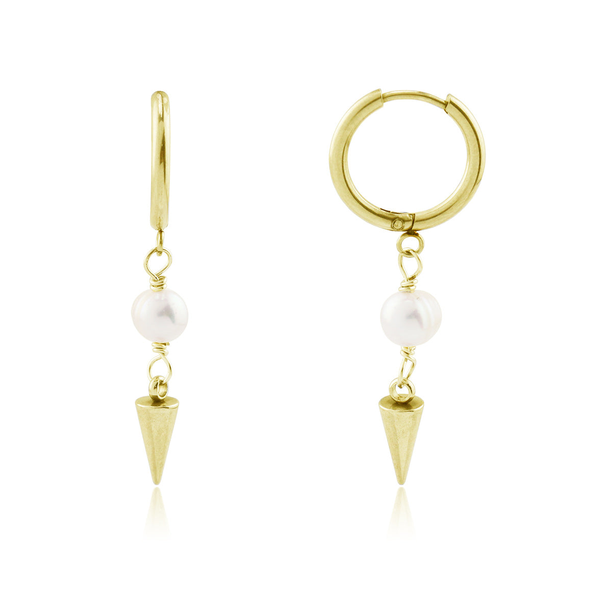 Spike and Pearl Drop Earring