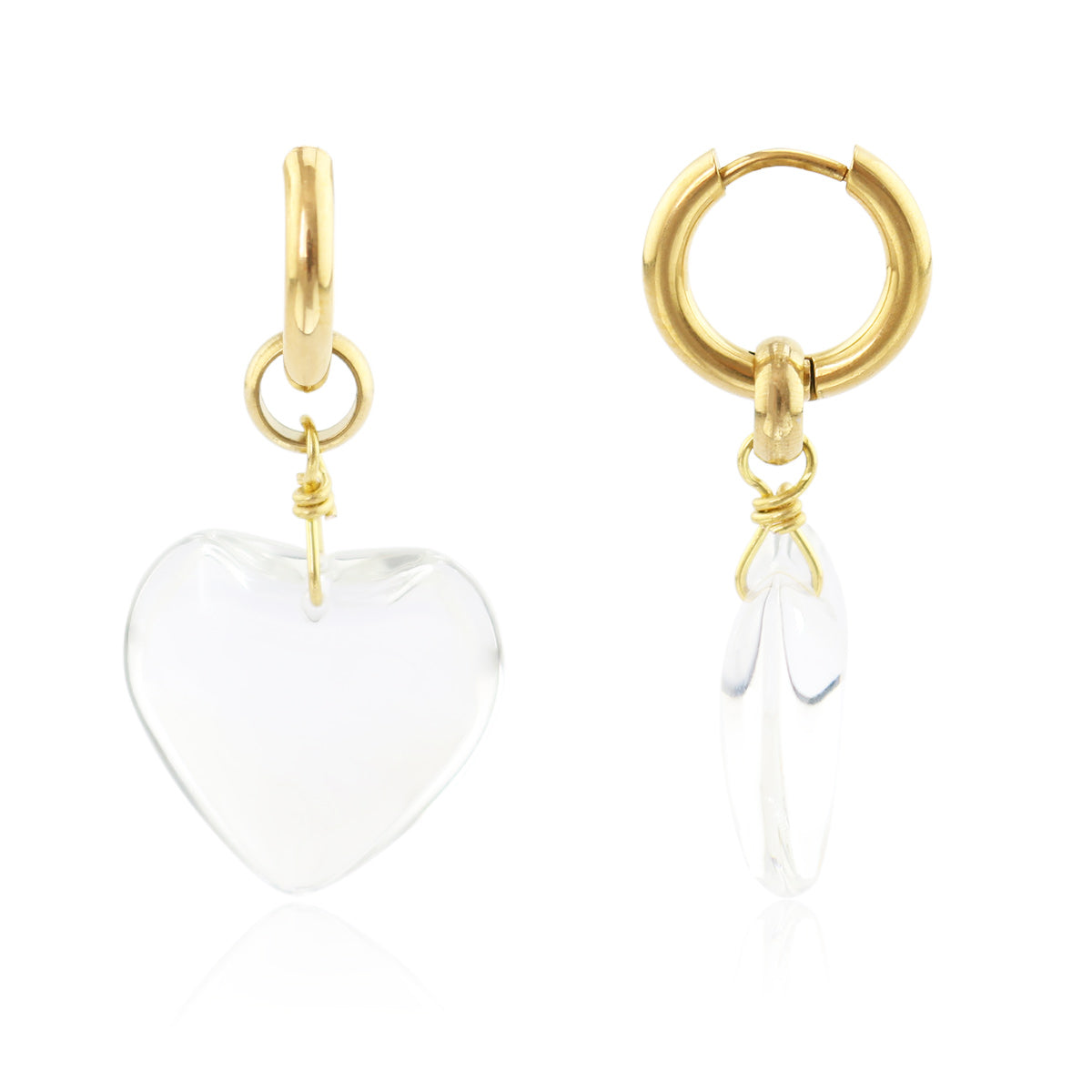 Glass Heart Earrings