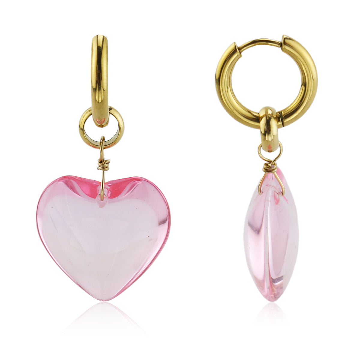 Glass Heart Earrings