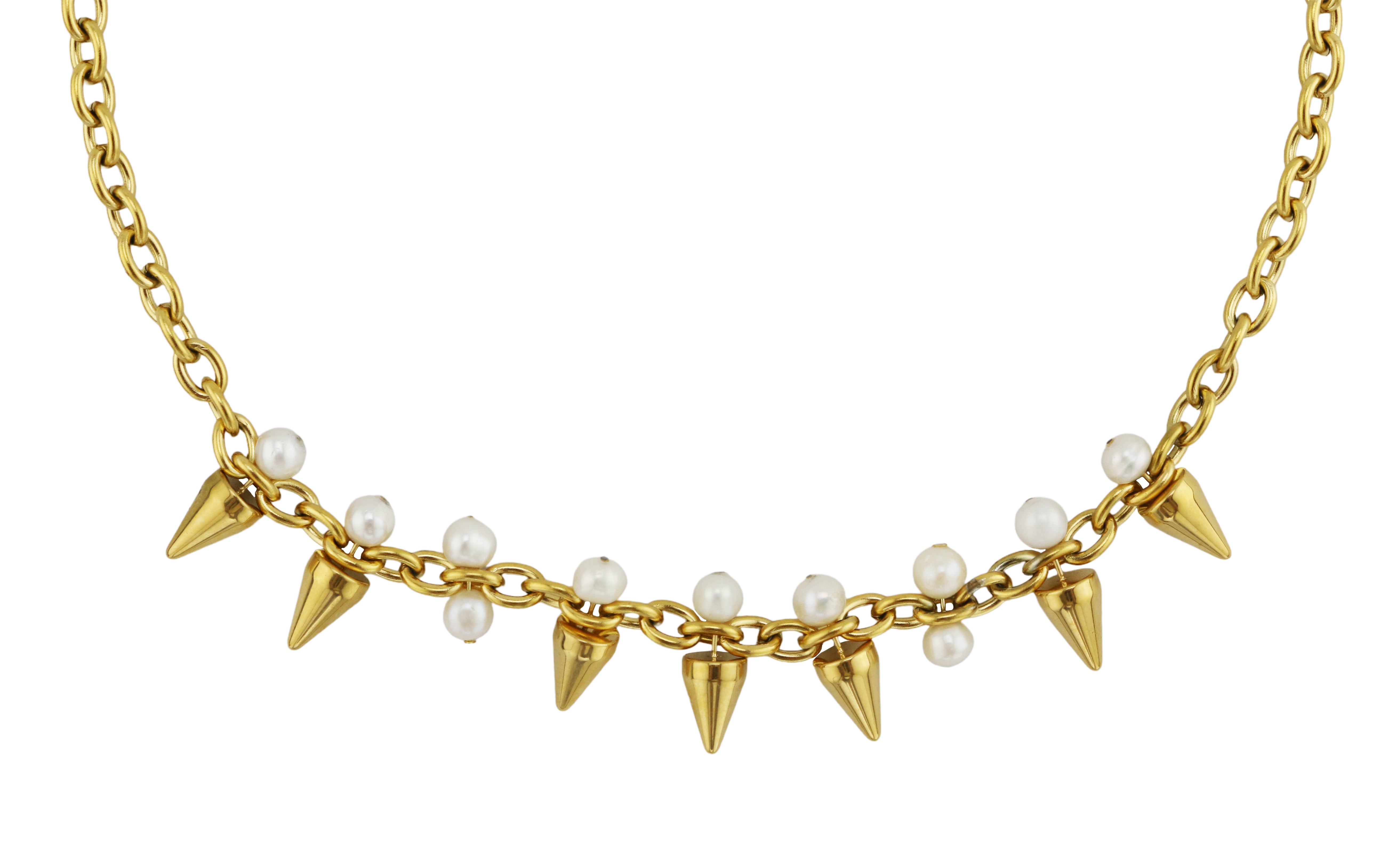 Spike and Pearl Necklace
