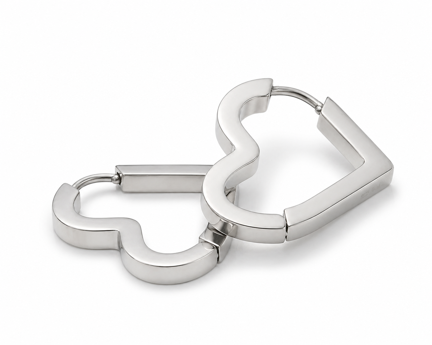 Heart-Shaped Stainless Steel Huggie Earrings