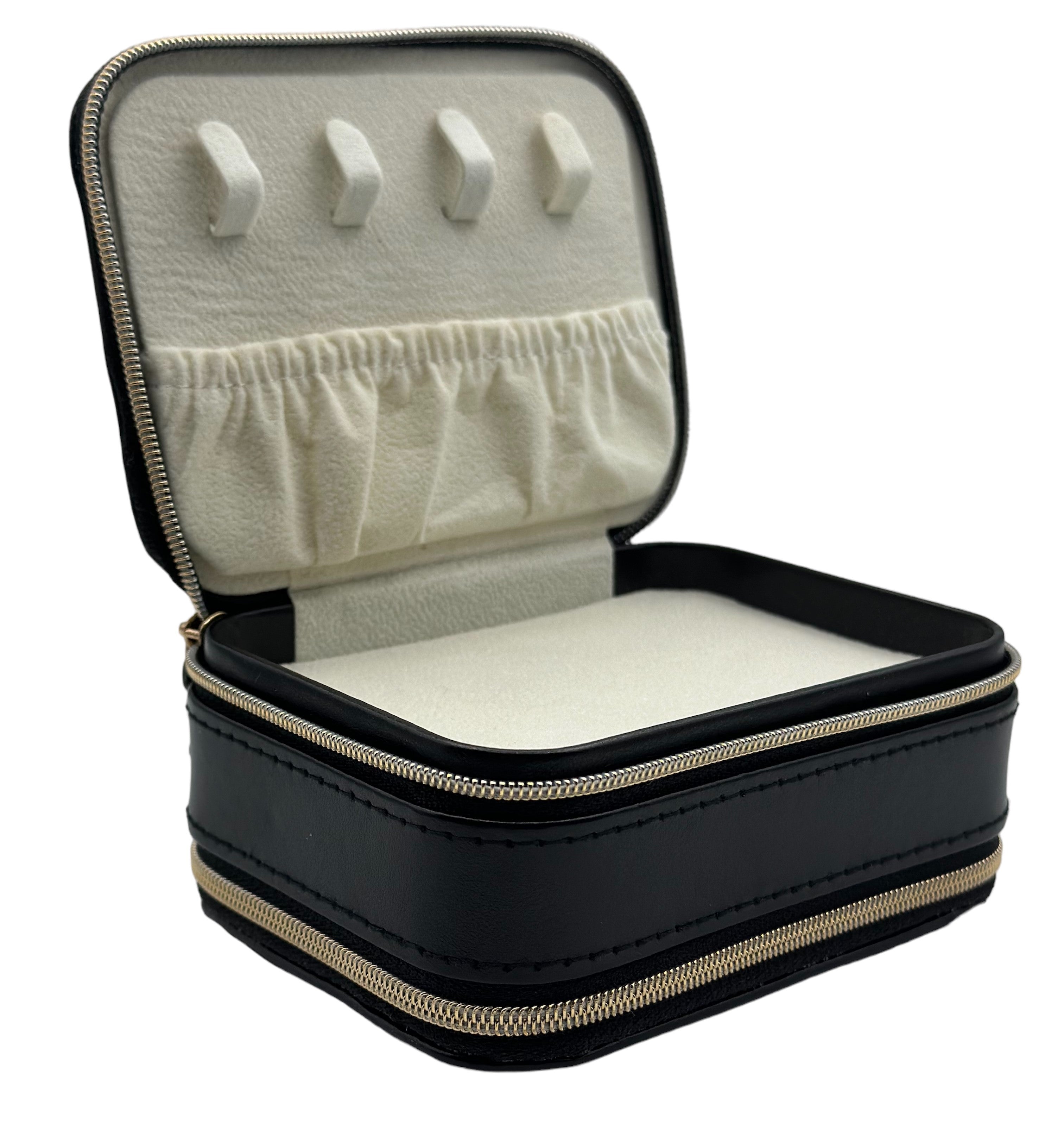 Black Double Layer Travel Jewelry Box
