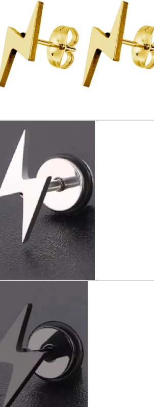 Lightning Bolt Screwback Stud