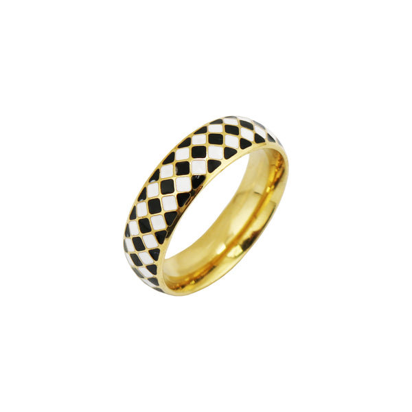 Jen Enamel Checker Ring