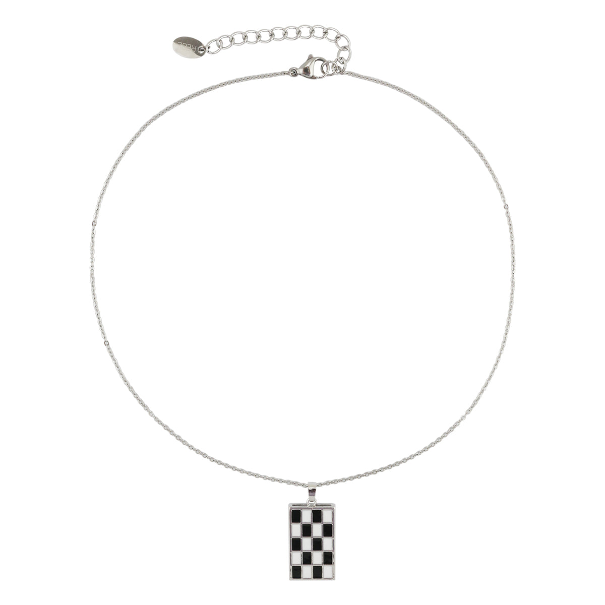 Bay Enamel Checker Necklace