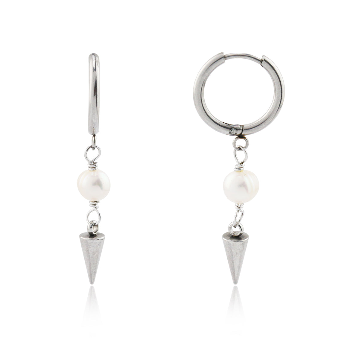 Spike and Pearl Drop Earring