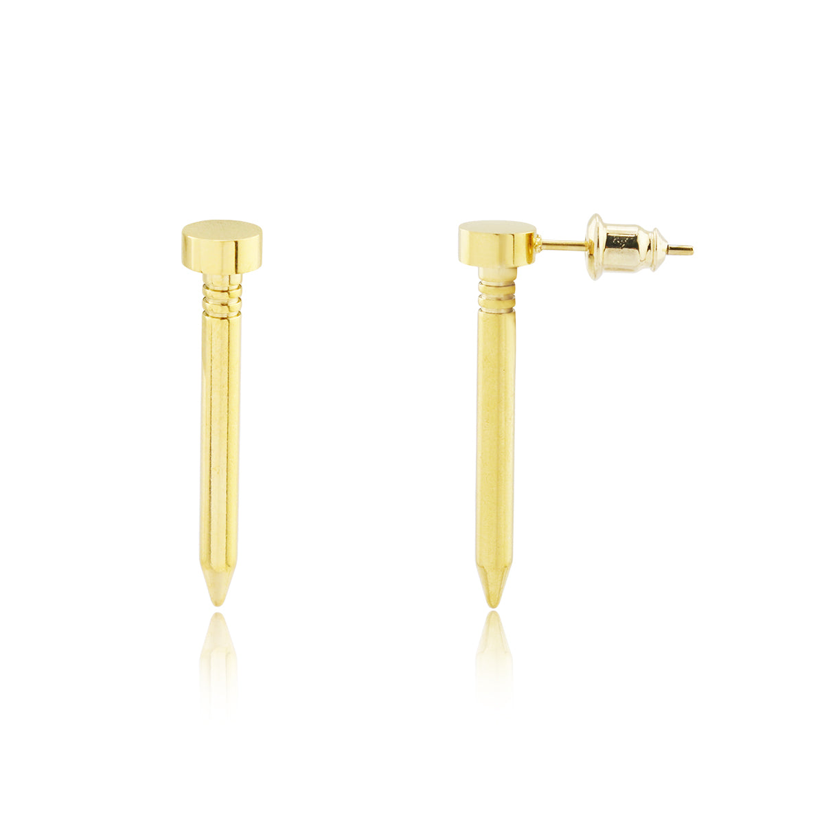Nail Stud Earrings in Stainless Steel
