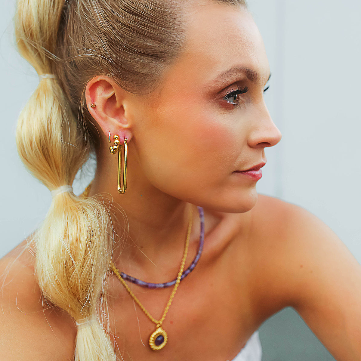 Beaded Hoop Earrings