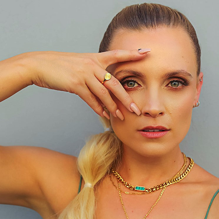 Diamond-Cut Signet Ring