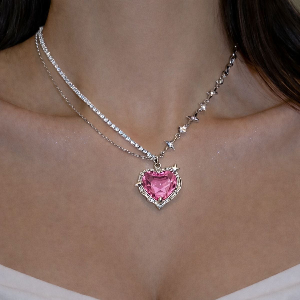 Heart Cross Necklace