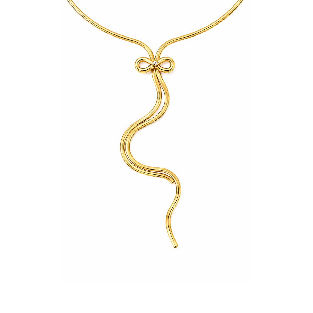 Bow Lariat Pendant Necklace