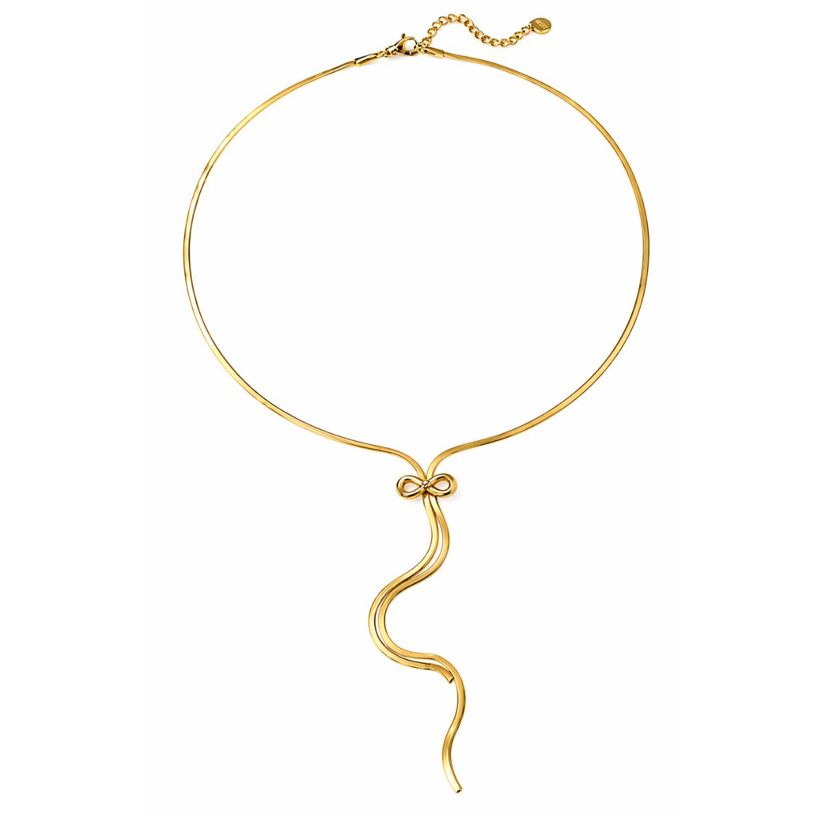 Bow Lariat Pendant Necklace