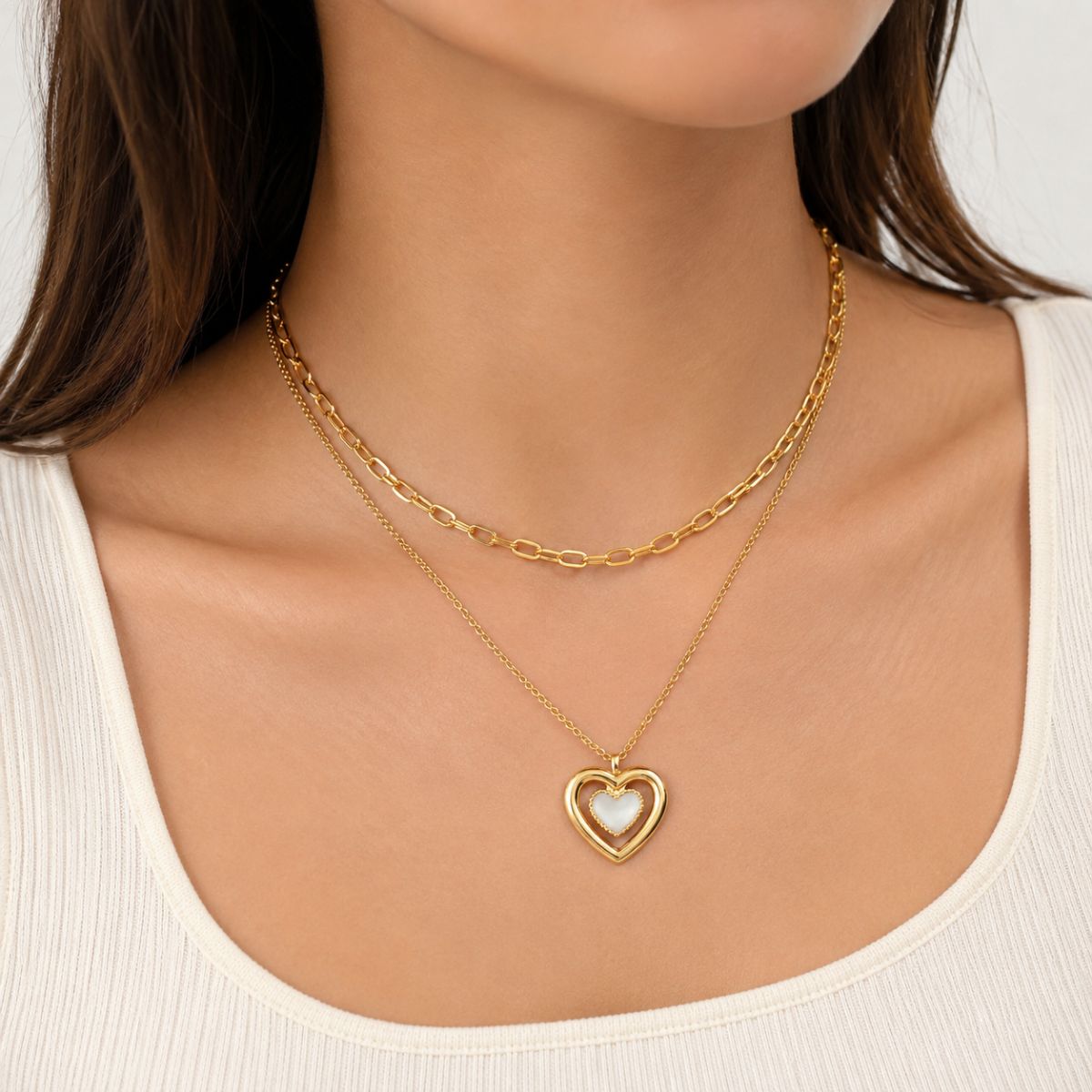 Layered Heart Necklace