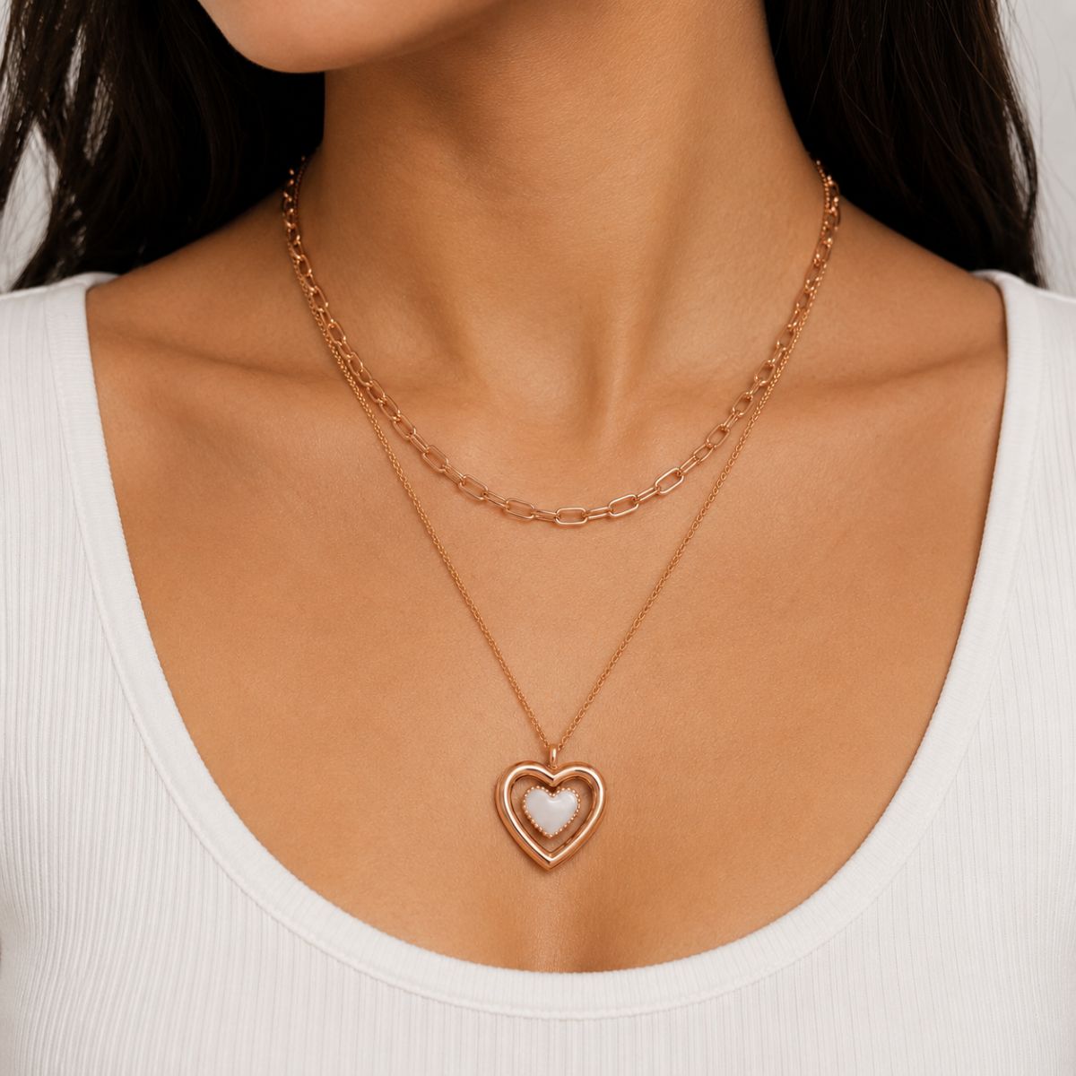 Layered Heart Necklace