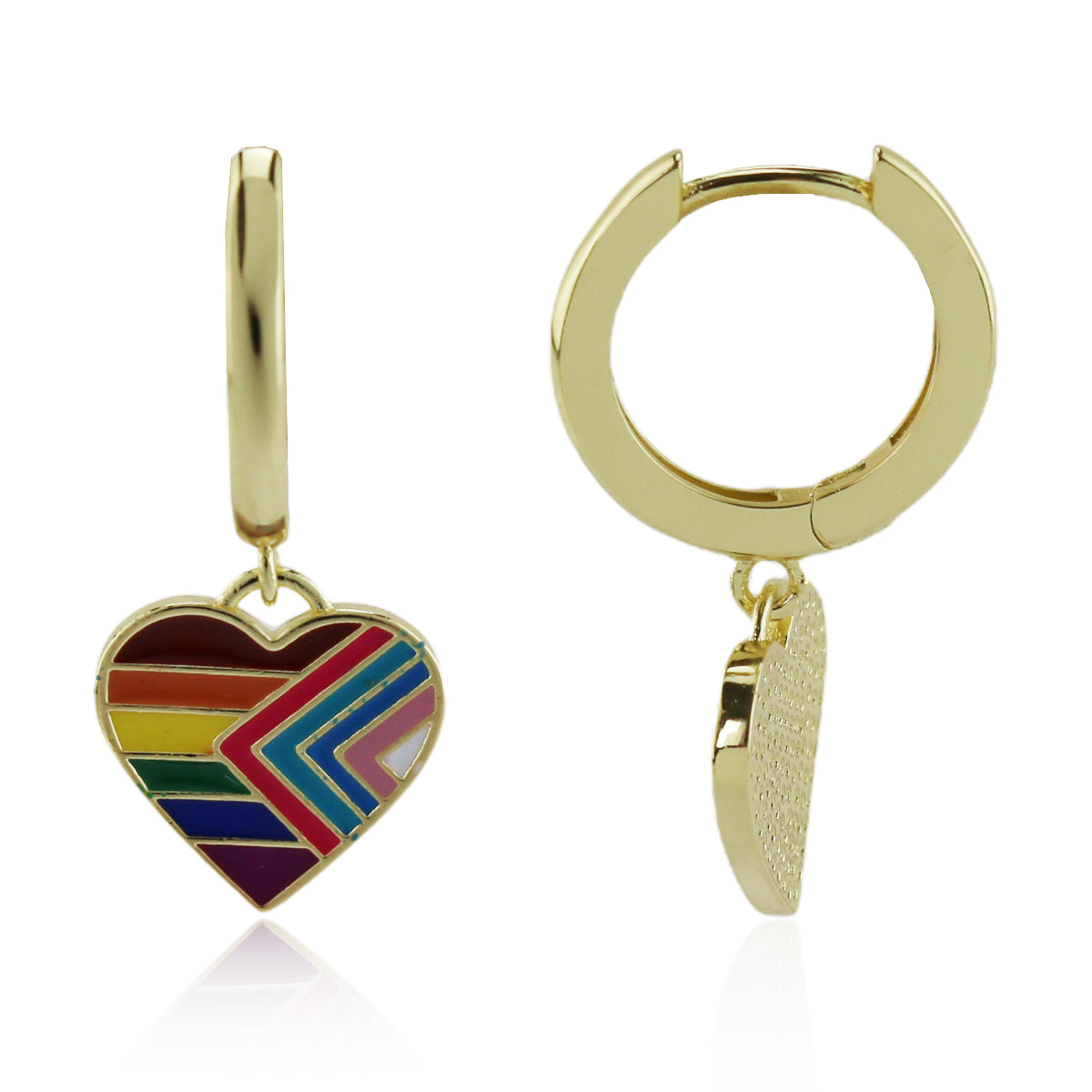 Pride Heart Dangle Hoop Earrings