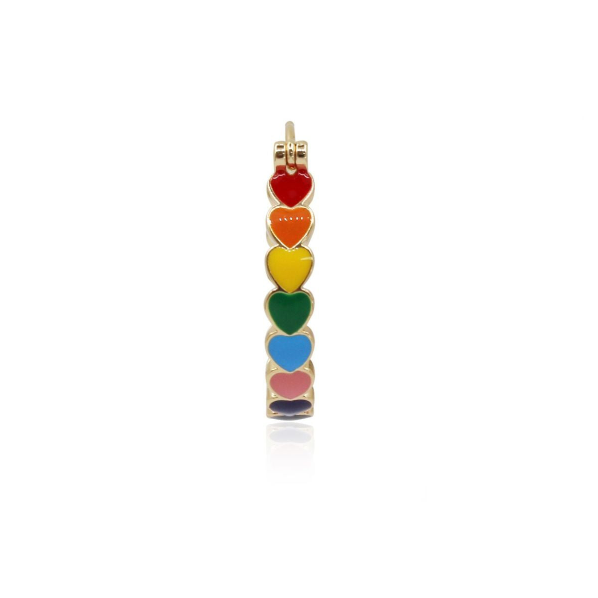 Rainbow Hearts Hoop Earring