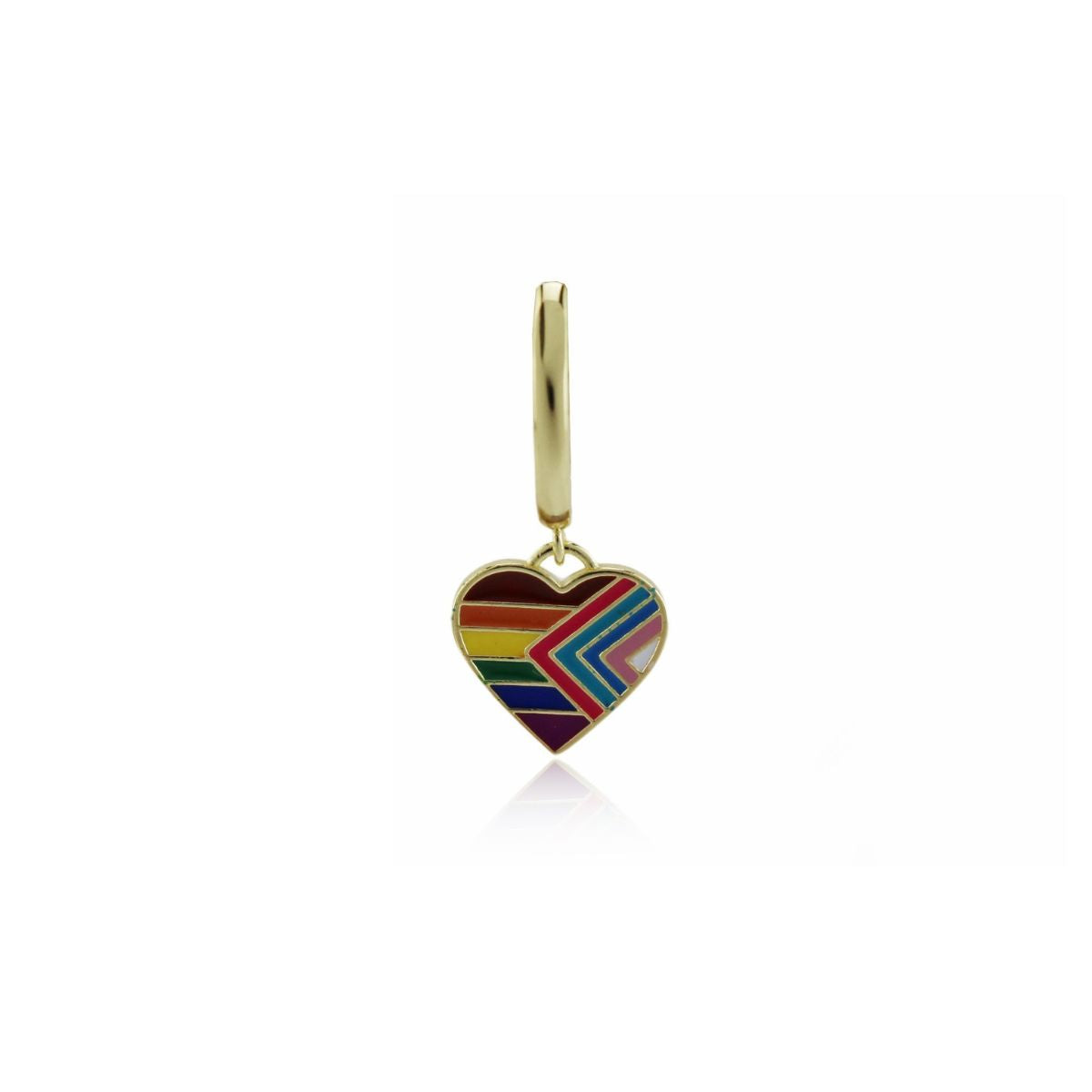 Pride Heart Dangle Hoop Earrings