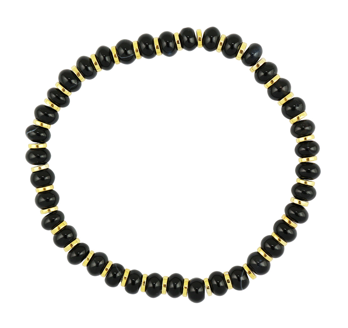 Genuine Stone Beaded Stretch Bracelet