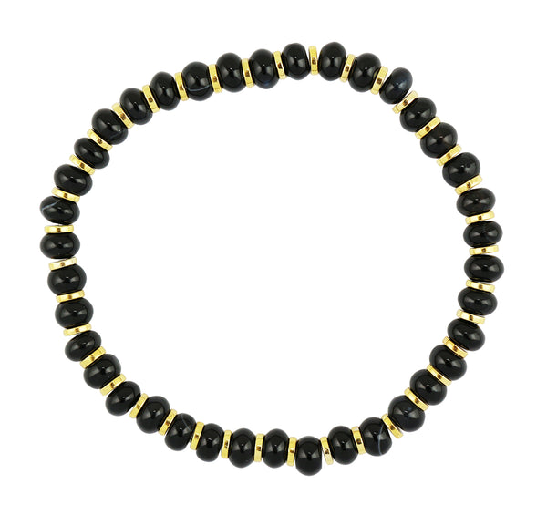 Genuine Stone Beaded Stretch Bracelet