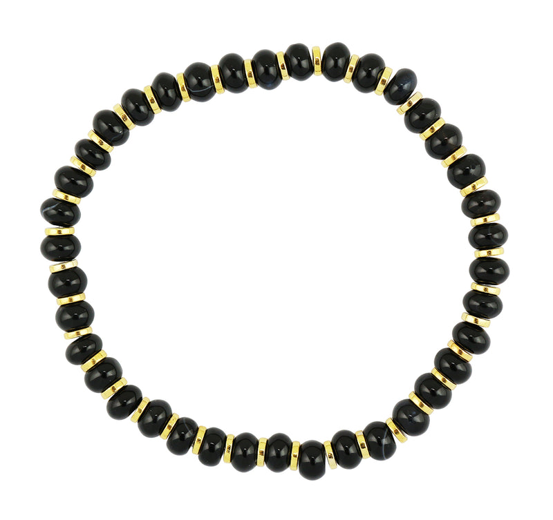 Genuine Stone Beaded Stretch Bracelet