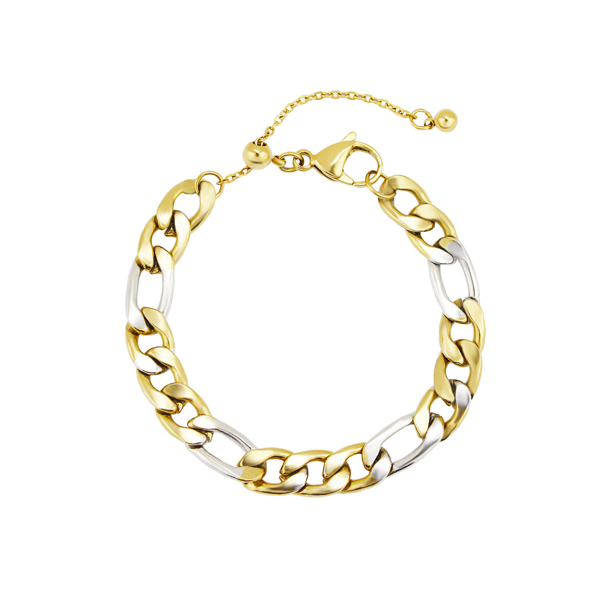Two-Tone Chain Bracelet in Stainless Steel
