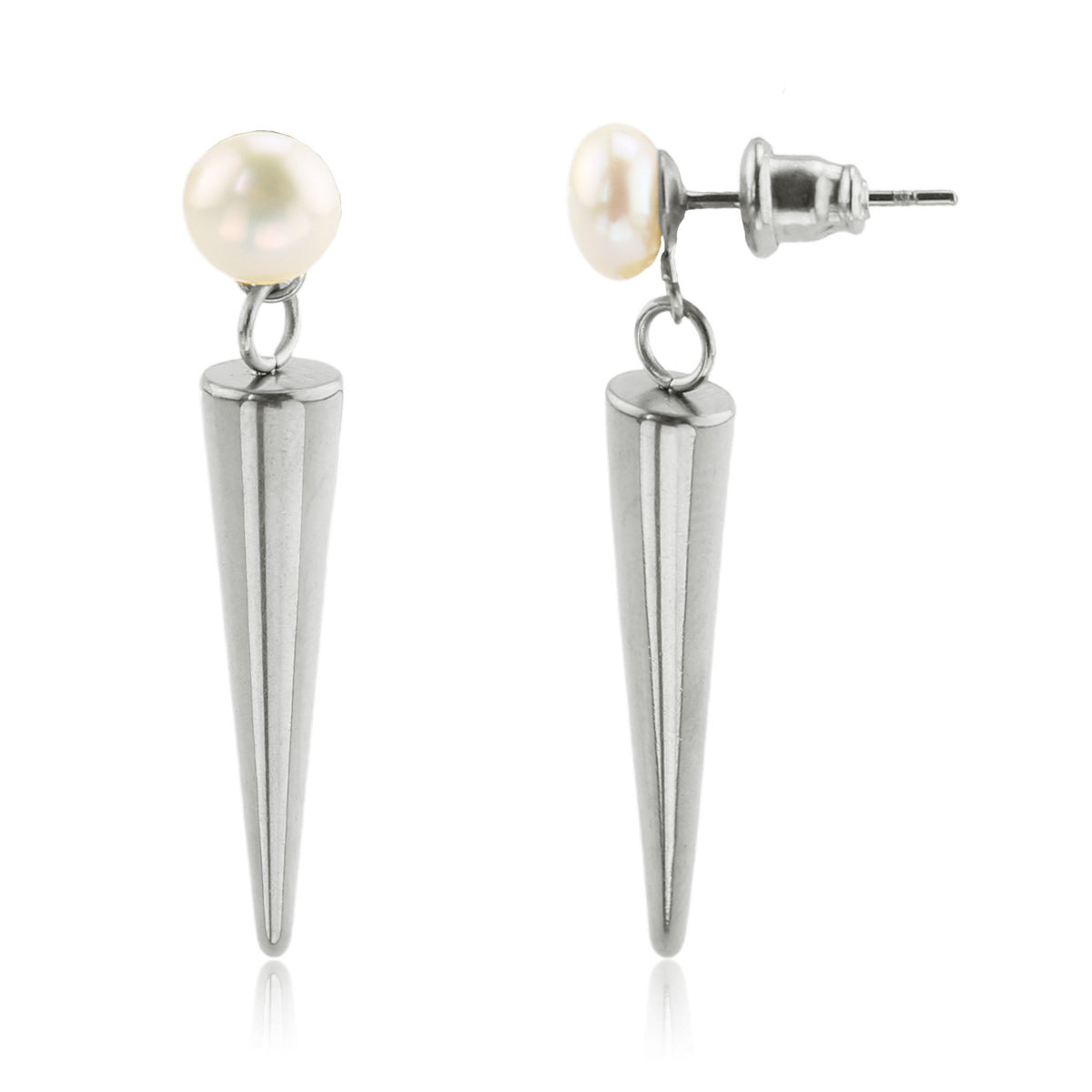 Pearl and Spike Dangle Earring