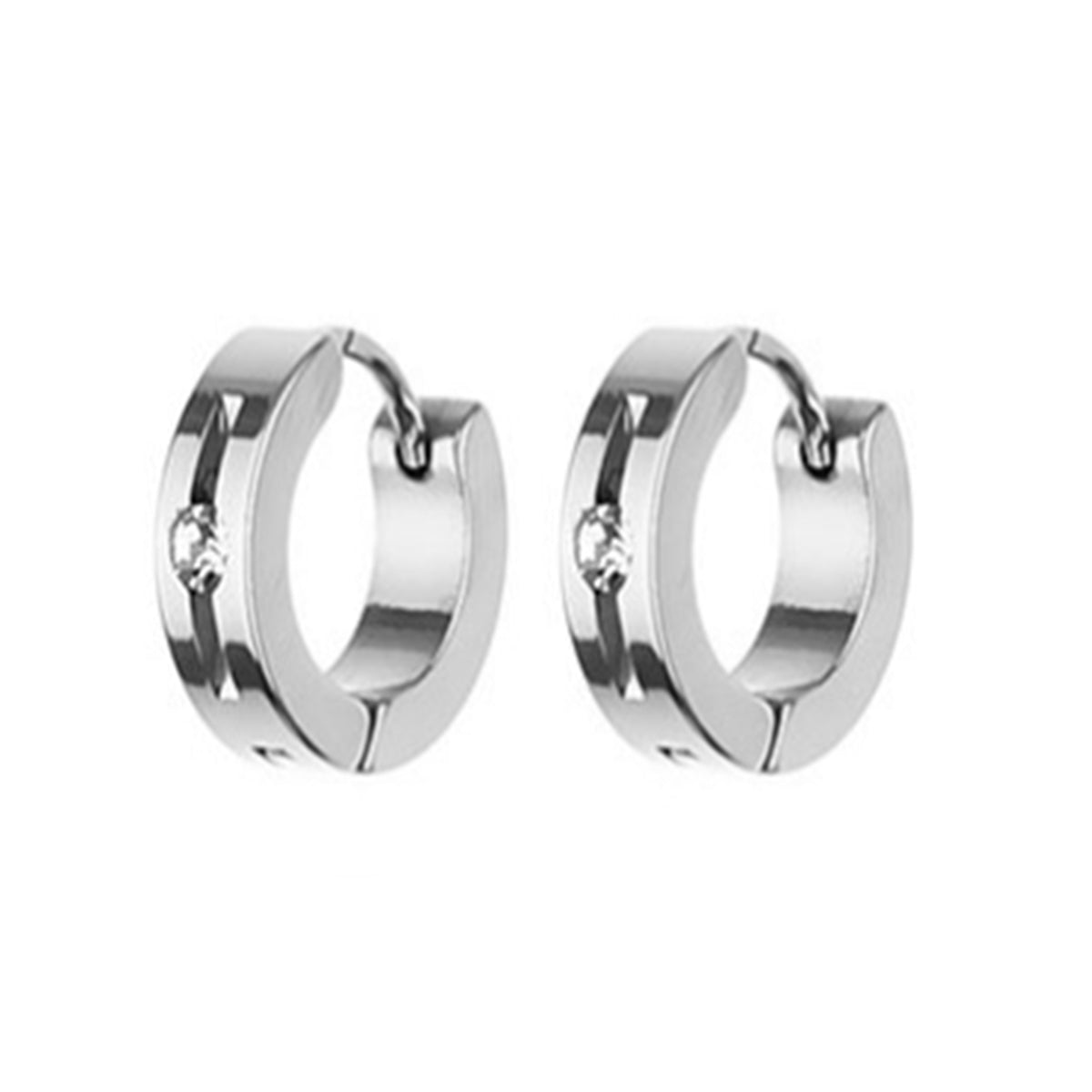 Crystal Huggie Earring in Stainless Steel