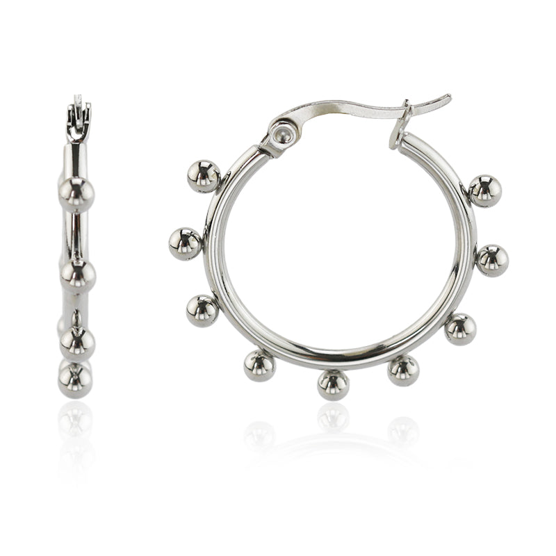 Bubble Hoop Earring in Stainless Steel