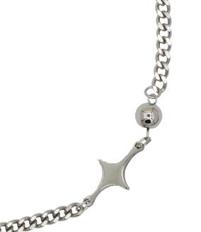 Embellished Stainless Steel Chain Necklace with Star Detail