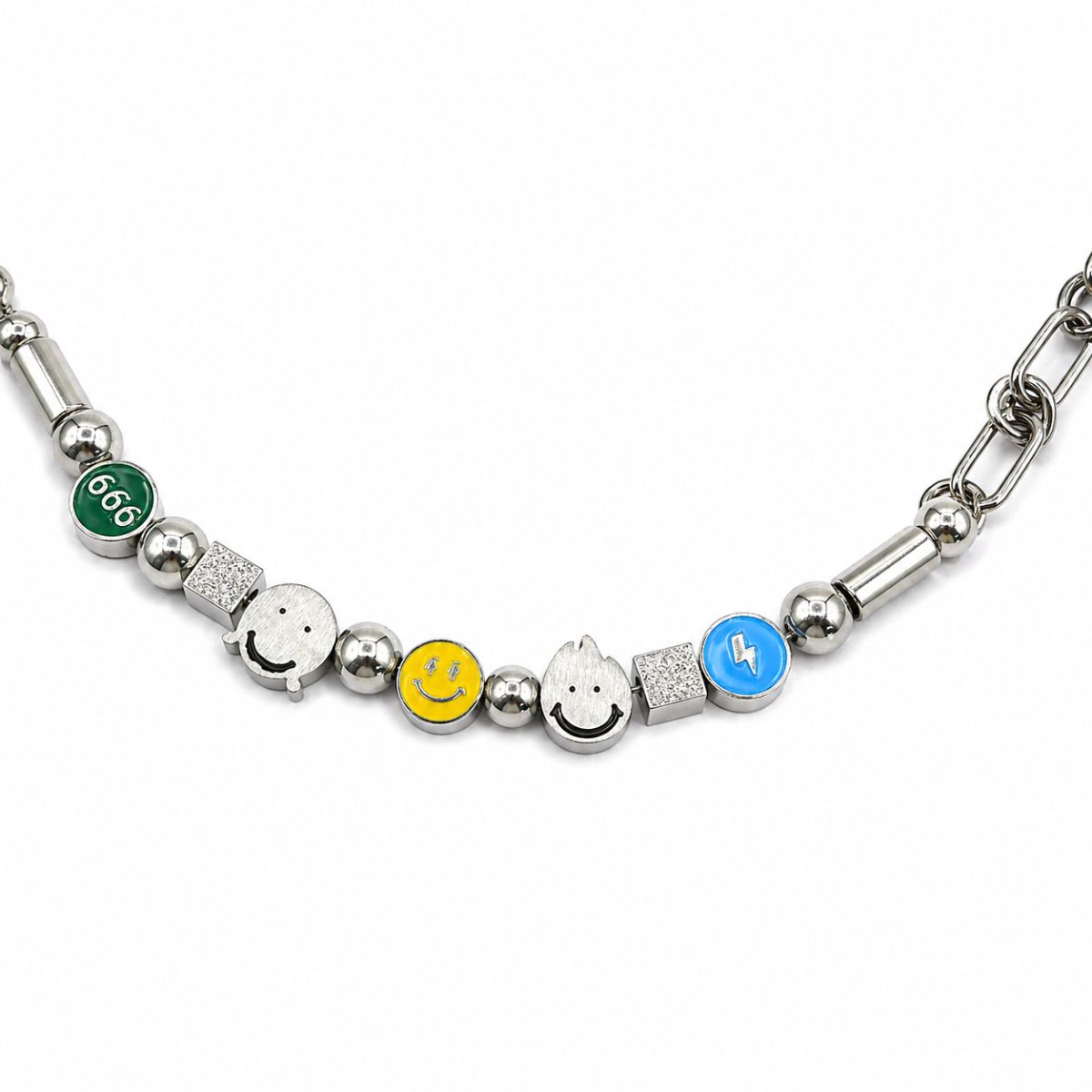 Metal Smiley Necklace