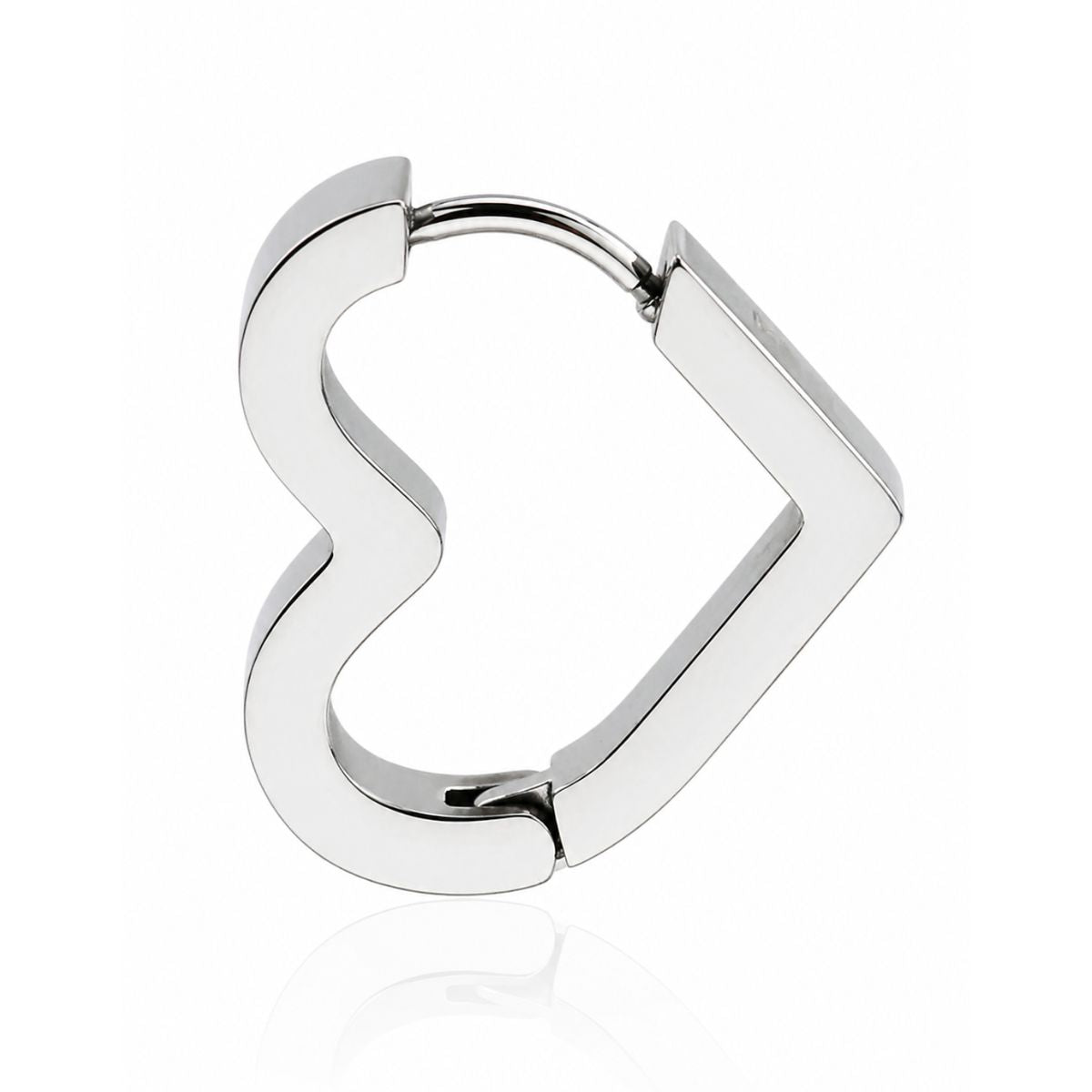 Heart-Shaped Stainless Steel Huggie Earrings