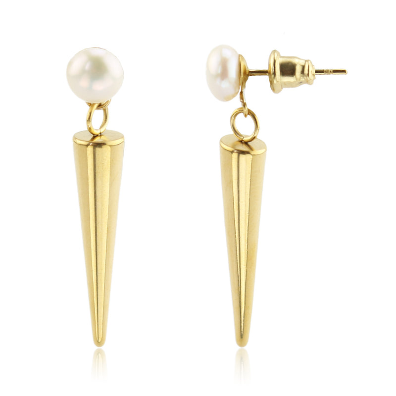 Santana Pearl and Spike dangle earring REBL Jewelry