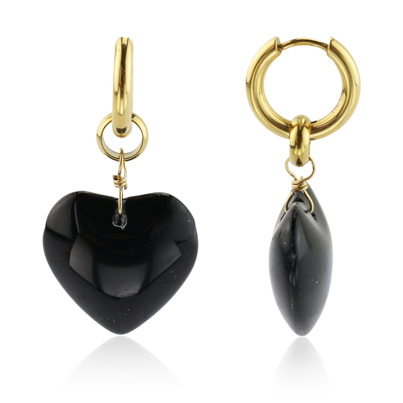 Glass Heart Earrings