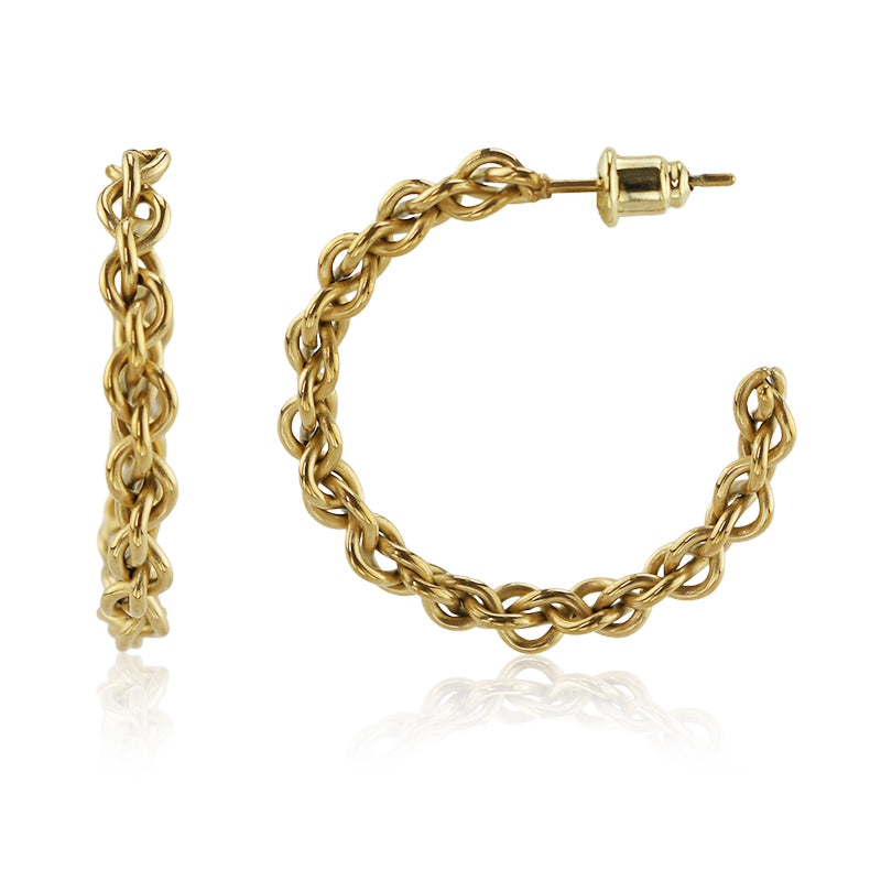 Stainless Steel Chain Hoop Earring