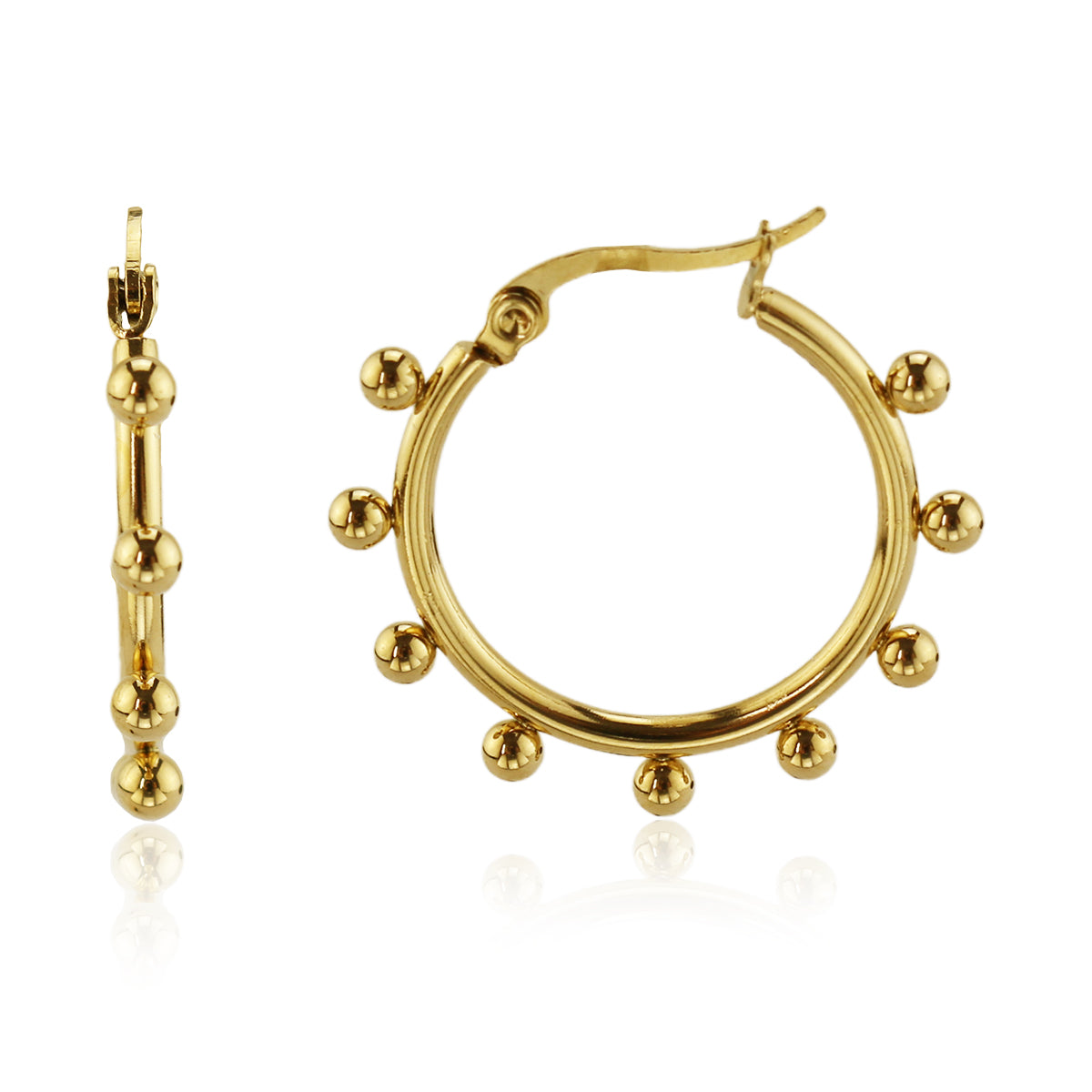 Bubble Hoop Earring in Stainless Steel