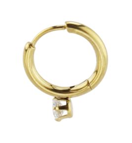 Set of 2 Pairs CZ Earrings in 18k IP Gold-Plated Stainless Steel