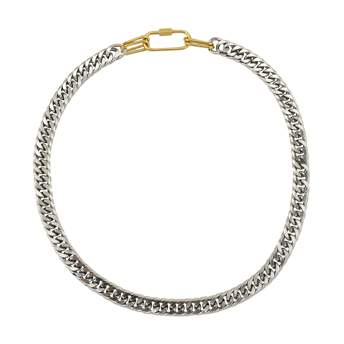 Stainless Steel Wide Chain Necklace