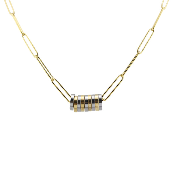 Reese Disc Two Tone Necklace