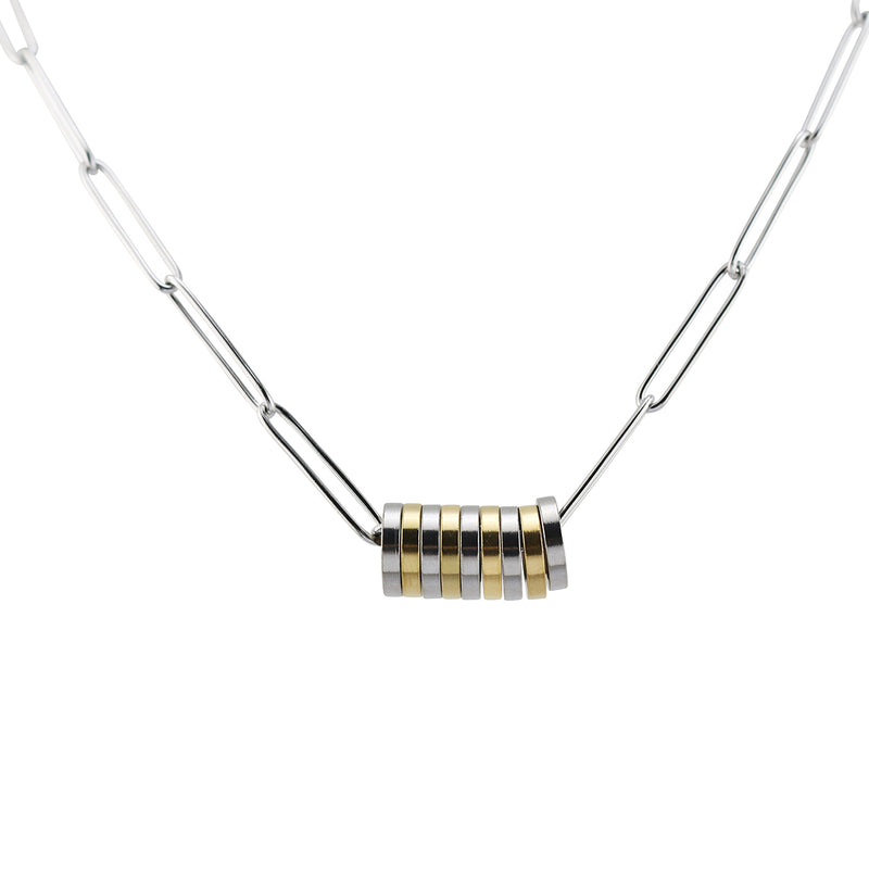 Reese Disc Two Tone Necklace