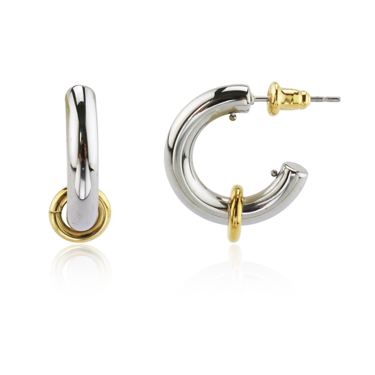Stainless Steel Two-Tone Earrings