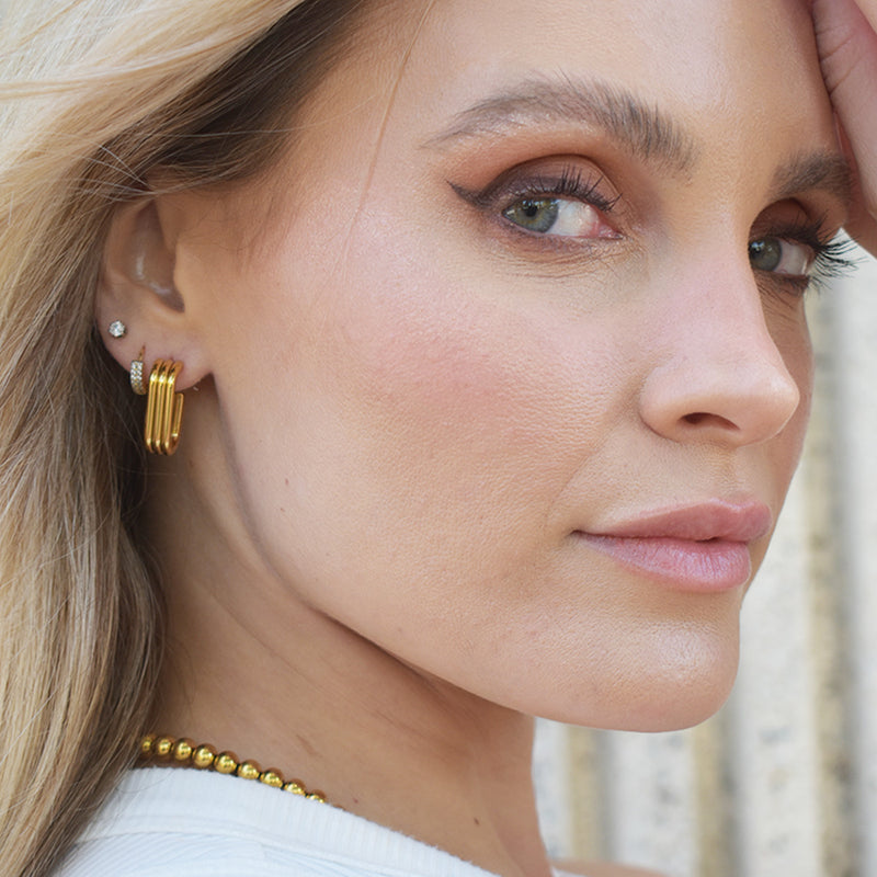 ATLAS Ribbed Hoop Earrings