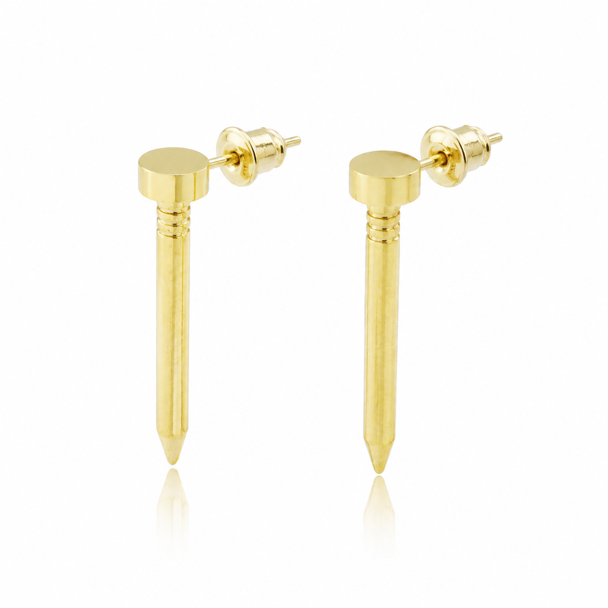 Nail Stud Earrings in Stainless Steel